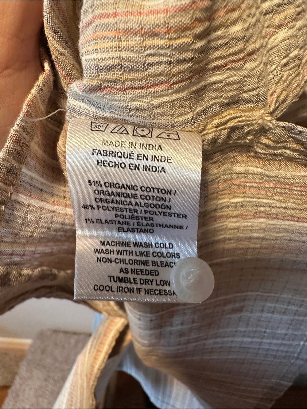 Small | O’Neill | Golden Striped Button-Up Shirt Organic Cotton - Picture 6 of 7